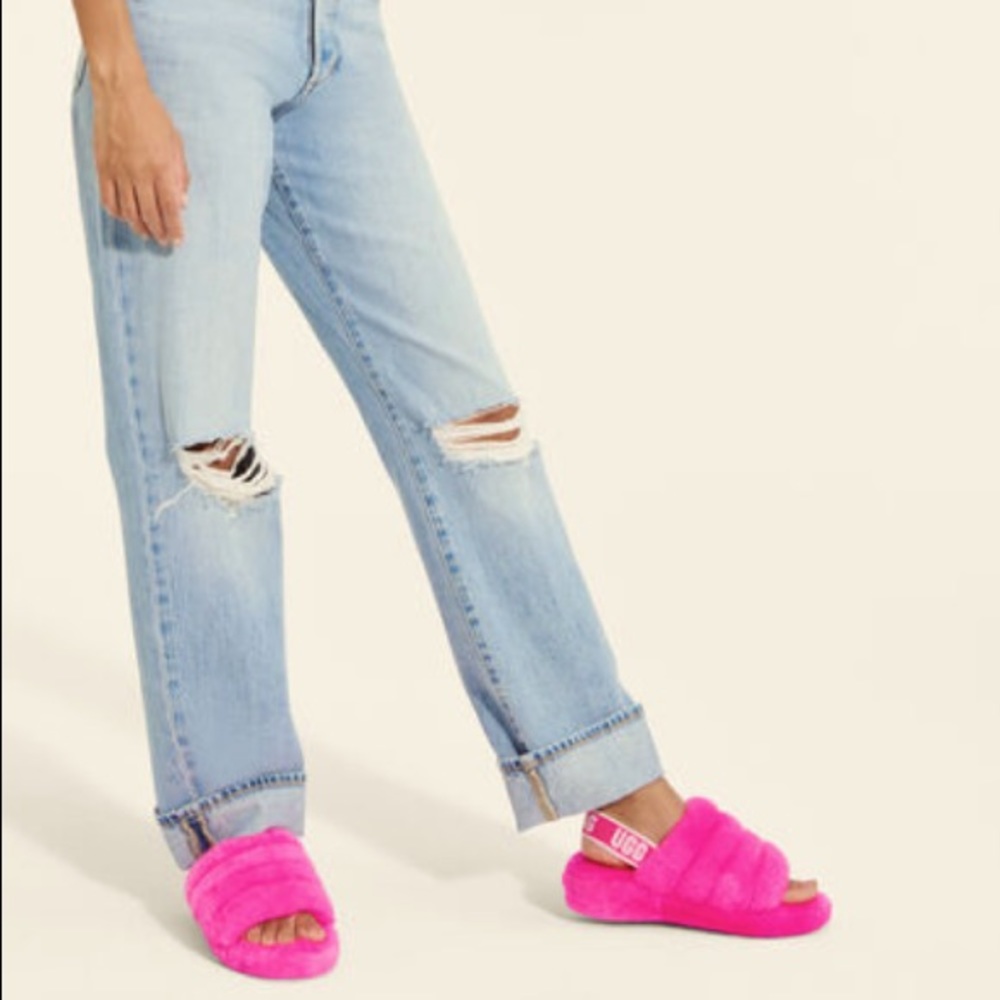 UGG - FLUFF YEAH SLIDE - Pink - USED
